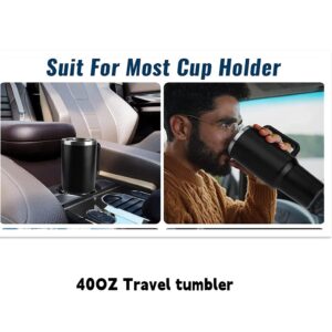 FAMKX 40oz Insulated Travel Mug Tumbler With Handle And Straw,Stainless Steel Double wall Vacuum Thermos Cup Keep Drink Cold and Hot (Caramel)