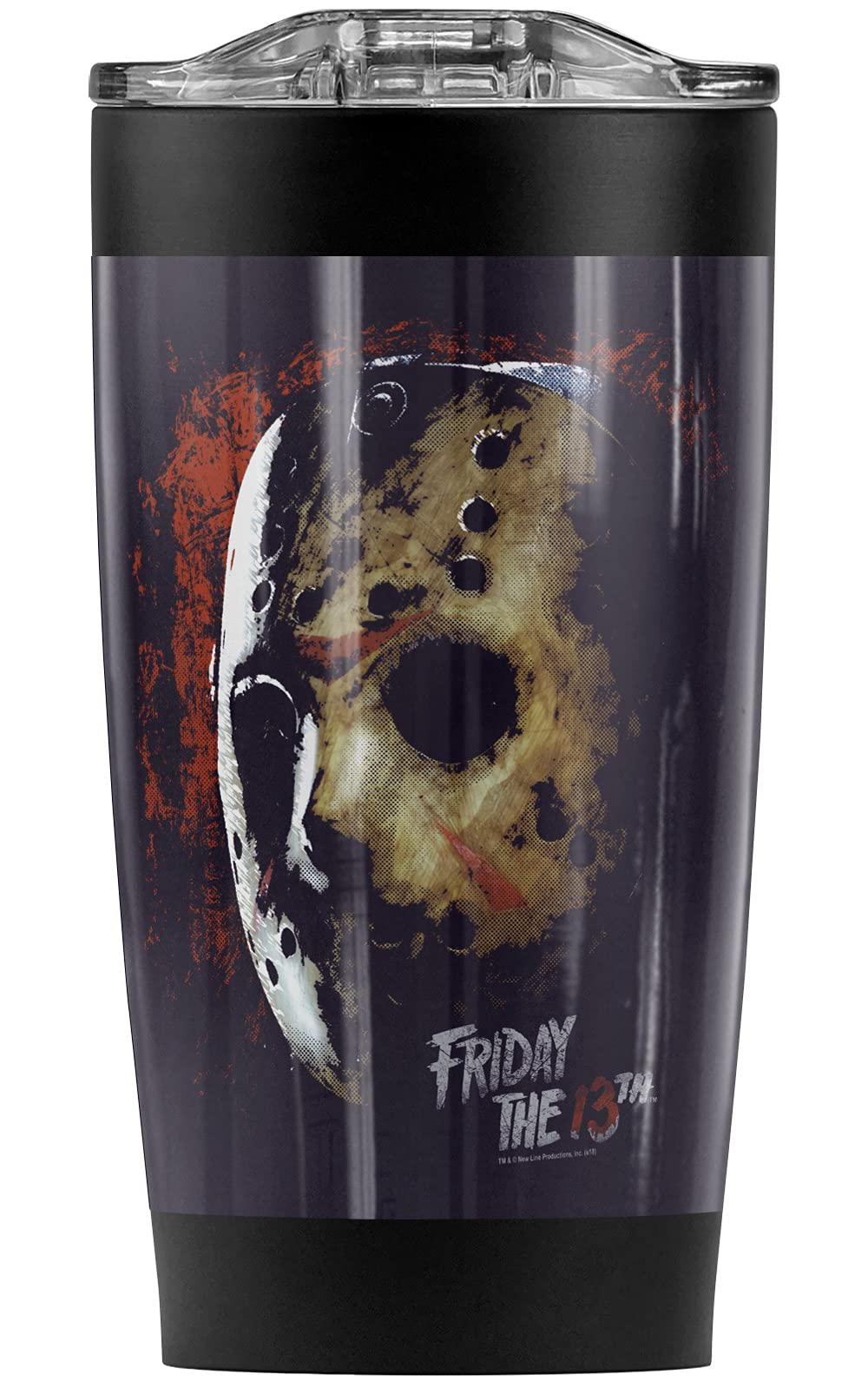 Logovision Friday the 13th Mask Of Death Stainless Steel Tumbler 20 oz Coffee Travel Mug/Cup, Vacuum Insulated & Double Wall with Leakproof Sliding Lid | Great for Hot Drinks and Cold Beverages