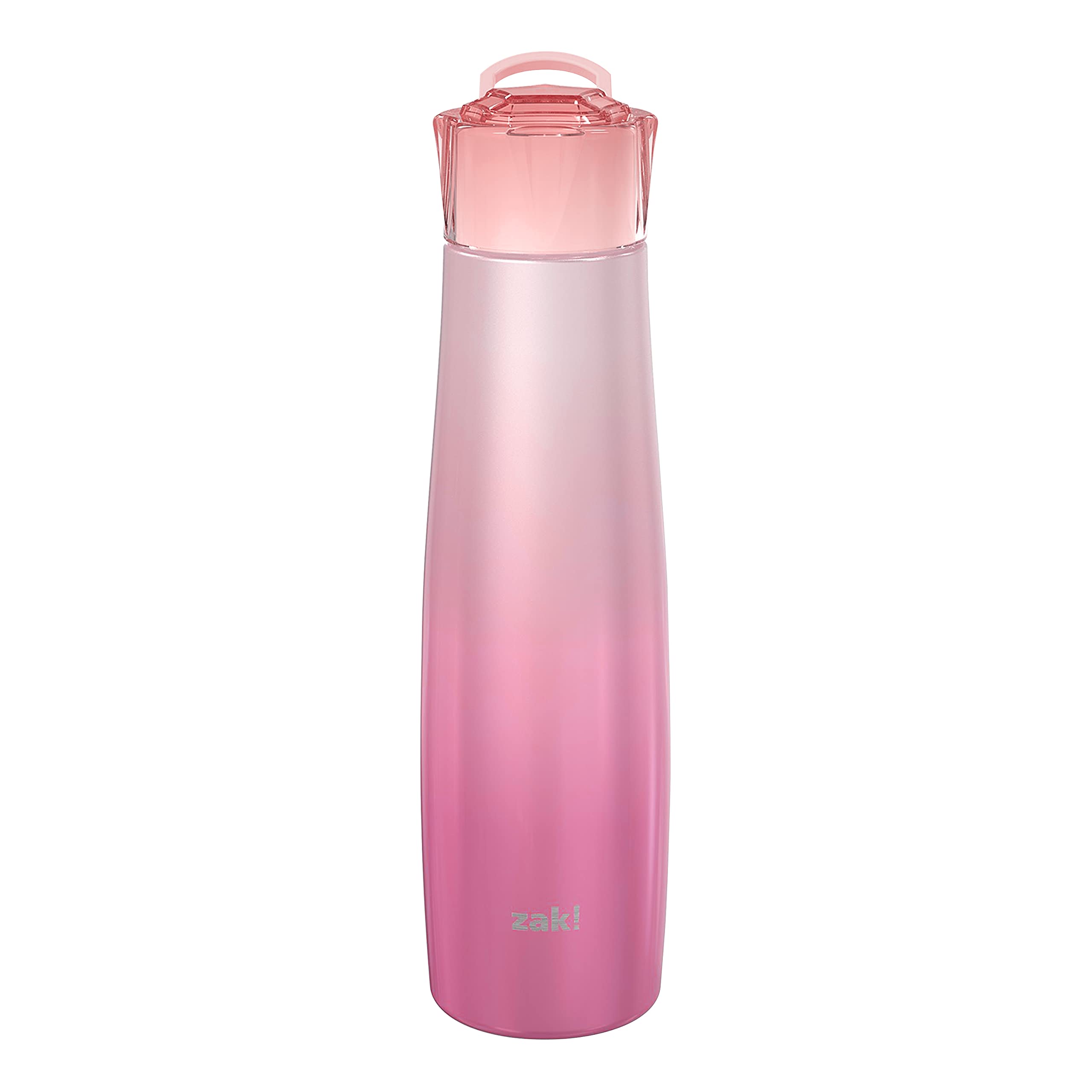 Zak Designs 20 oz Jewel Vacuum Insulated 18/8 Stainless Steel Water Bottle with Leak-Proof Lid, Keeps Cold and Fits In Car Cup Holders for Travel (20 oz, Pink Diamond)