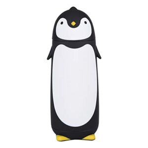 300ml penguin water bottle,cute thermos bottles,stainless steel vacuum thermospenguin thermos portable penguin glass water bottle double layer mug travel cup(black)