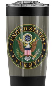 u.s. army united states army eagle logo stainless steel tumbler 20 oz coffee travel mug/cup, vacuum insulated & double wall with leakproof sliding lid | great for hot drinks and cold beverages