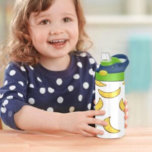 xigua Banana Pattern Kids Water Bottle,Vacuum Insulated Bottles with Straw Lid,Leakproof Stainless Steel Thermos Bottles for Girls and Boys