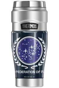 thermos star trek united federation of planets stainless king stainless steel travel tumbler, vacuum insulated & double wall, 16oz