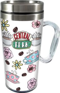 spoontiques - insulated travel mugs - acrylic and stainless steel drink cup - friends - central perk