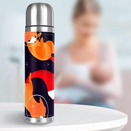 Insulated Water Bottle,Thermos for Hot Drinks,cartoon space fox,Coffee thermos Stainless Steel Water Bottle