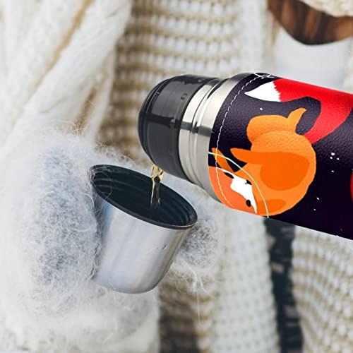 Insulated Water Bottle,Thermos for Hot Drinks,cartoon space fox,Coffee thermos Stainless Steel Water Bottle