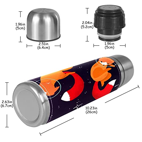 Insulated Water Bottle,Thermos for Hot Drinks,cartoon space fox,Coffee thermos Stainless Steel Water Bottle