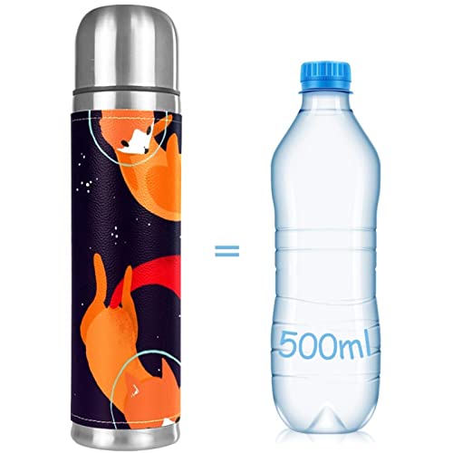 Insulated Water Bottle,Thermos for Hot Drinks,cartoon space fox,Coffee thermos Stainless Steel Water Bottle