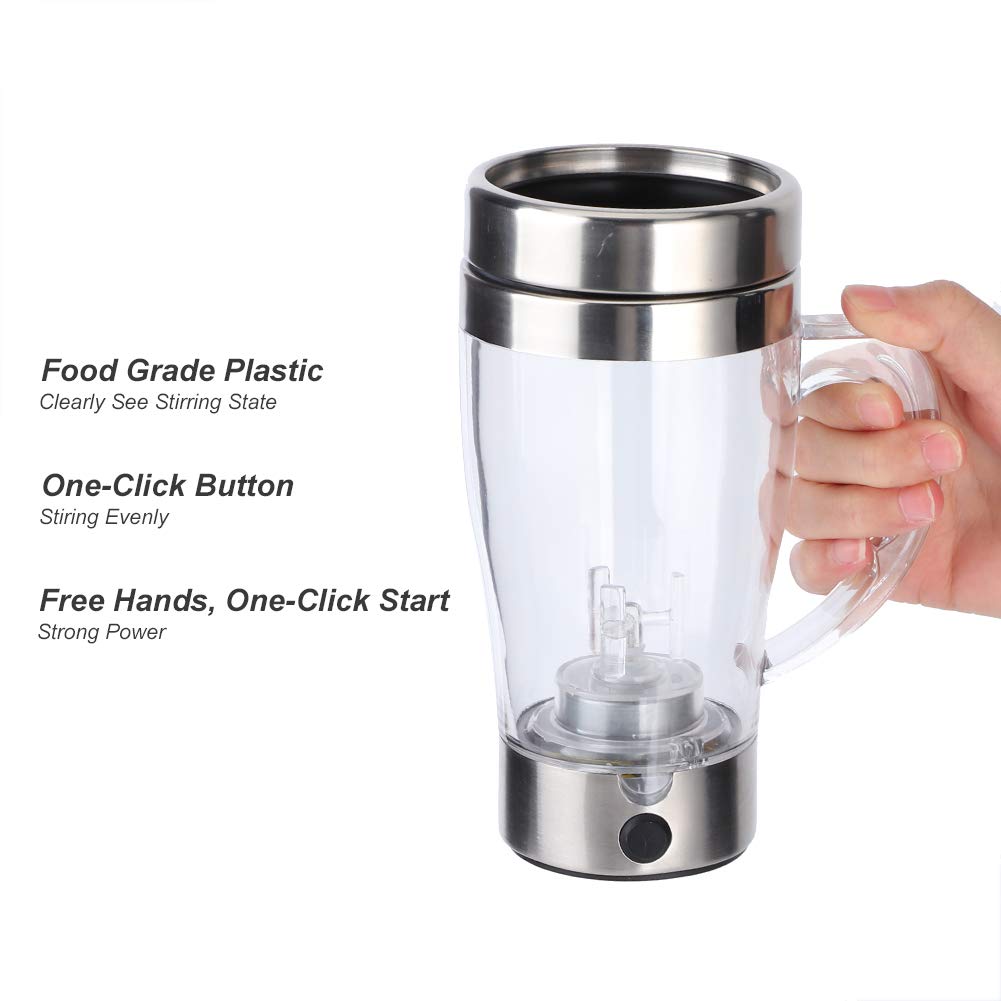 Fdit Premium Electric Coffee Self Stirring Cup, Stainless Steel Portable Mixing Mug/Shaker Cups for Coffee/Tea/Hot Chocolate/Milk