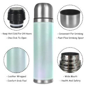 Stainless Steel Leather Vacuum Insulated Mug Colorful Texture Thermos Water Bottle for Hot and Cold Drinks Kids Adults 16 Oz