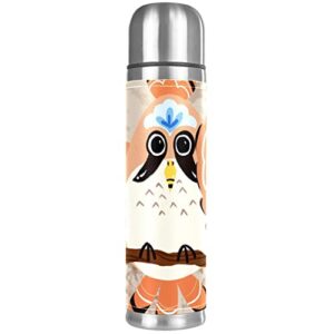 stainless steel leather vacuum insulated mug bird thermos water bottle for hot and cold drinks kids adults 16 oz