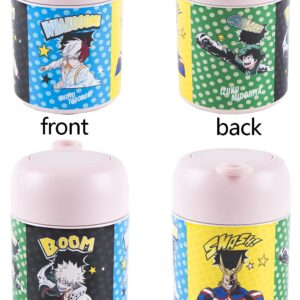 Maxerkeep Japanese Anime todoroki Deku izuku midoriya Bakugo 17oz Vacuum Insulated Soup Flask, Stainless Steel Lunch Container for Hot Food,Food Jar for Toddlers & Kids