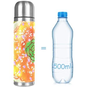 Stainless Steel Leather Vacuum Insulated Mug Abstract Thermos Water Bottle for Hot and Cold Drinks Kids Adults 16 Oz