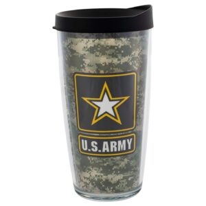 signature tumblers us army wrap on camouflage 16 ounce double-walled travel tumbler mug with black easy sip lid