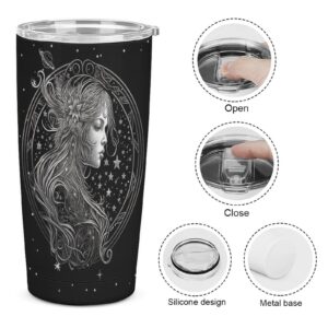 BEOIIBIRD Aquarius Zodiac Tumbler Gifts, 20oz Glaze Stainless Steel with Lid and Straw Water Bottles Insulated Coffee Mug, Beverage Cup for Teen Women Men in Home Office Car Travel