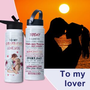 jodyla Love Couple Water Bottle, Romantic Sweet Loving Together Couple Water Bottle Wedding Valentine's Day Gift for Wife Husband Boyfriend Girlfriend