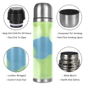 Stainless Steel Leather Vacuum Insulated Mug Colorful Clouds Thermos Water Bottle for Hot and Cold Drinks Kids Adults 16 Oz