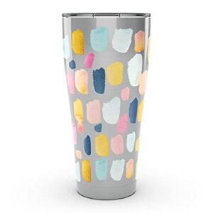 tervis yao cheng - merriment geo triple walled insulated tumbler cup keeps drinks cold & hot, 30oz, stainless steel