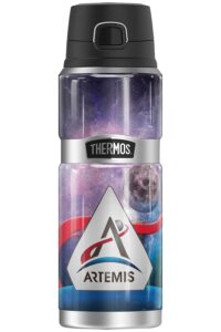 nasa artemis to the moon thermos stainless king stainless steel drink bottle, vacuum insulated & double wall, 24oz