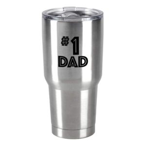 elanze designs #1 dad 30 oz stainless steel travel mug with lid