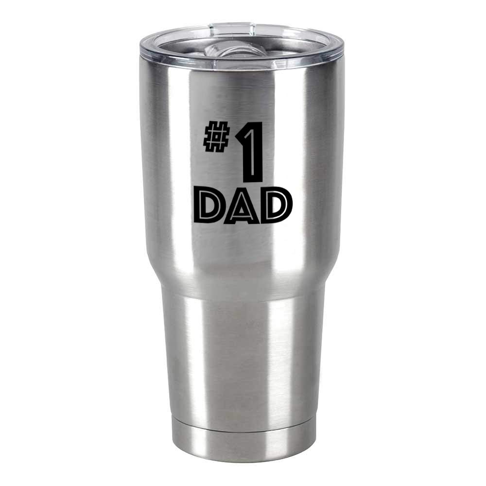 Elanze Designs #1 Dad 30 Oz Stainless Steel Travel Mug with Lid