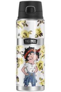 betty boop yellow flowers thermos stainless king stainless steel drink bottle, vacuum insulated & double wall, 24oz