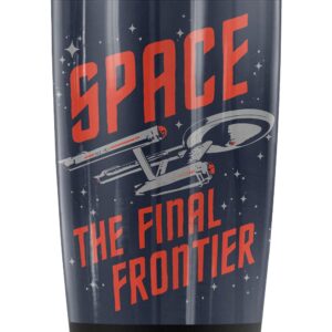 LOGOVISION Star Trek Space The Final Frontier Stainless Steel Tumbler 20 oz Coffee Travel Mug/Cup, Vacuum Insulated & Double Wall with Leakproof Sliding Lid | Great for Hot Drinks and Cold Beverages