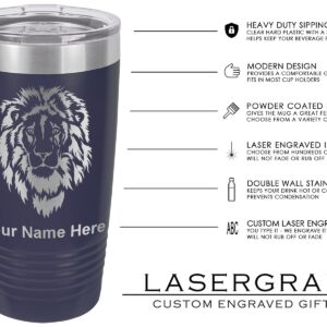 LaserGram 20oz Vacuum Insulated Tumbler Mug, Flag of Mexico, Personalized Engraving Included (Navy Blue)