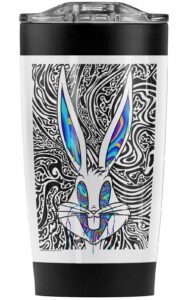 logovision looney tunes wild bugs stainless steel tumbler 20 oz coffee travel mug/cup, vacuum insulated & double wall with leakproof sliding lid | great for hot drinks and cold beverages