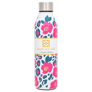 Mary Square Wild Posy Pink Spot 17 Ounce Stainless Steel Metal Sports Water Bottle