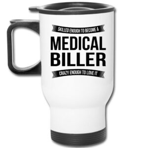 shirt luv medical biller travel mug gifts - funny appreciation thank you for men women new job 14 oz mug white