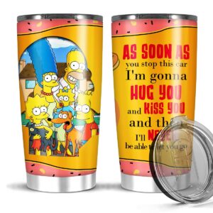 stainless steel tumbler vacuum 20 30 oz simpsons friends family mug tv event series christmas collage bottle quote gift glass suitable for hot or iced coffee tea wine water frappe