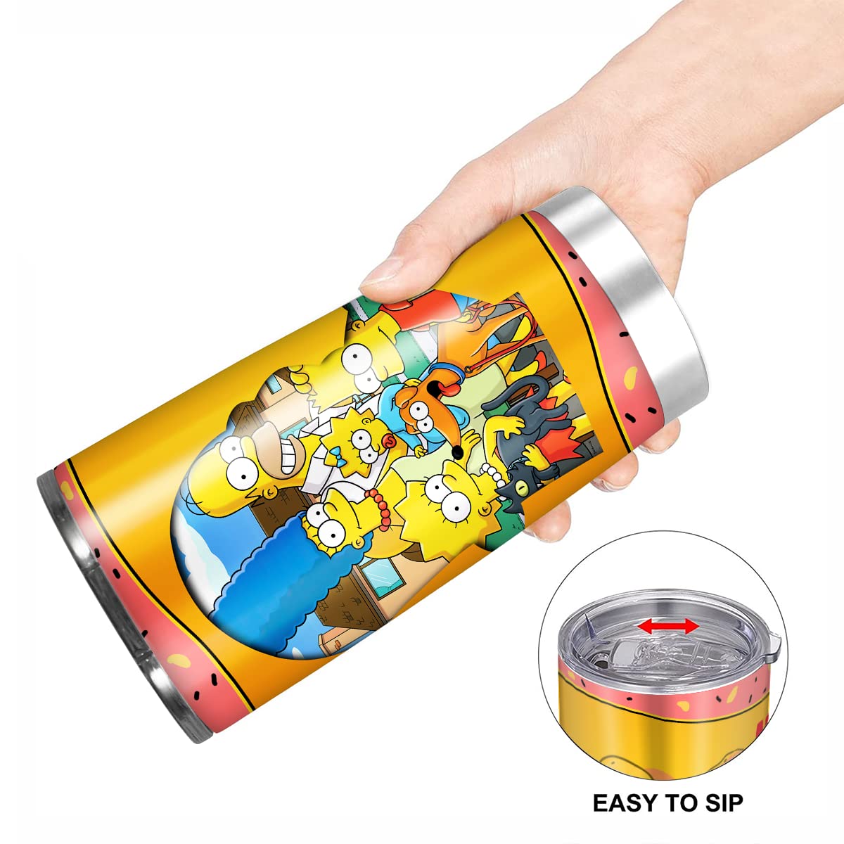 Stainless Steel Tumbler Vacuum 20 30 Oz Simpsons Friends Family Mug Tv Event Series Christmas Collage Bottle Quote Gift Glass Suitable For Hot Or Iced Coffee Tea Wine Water Frappe