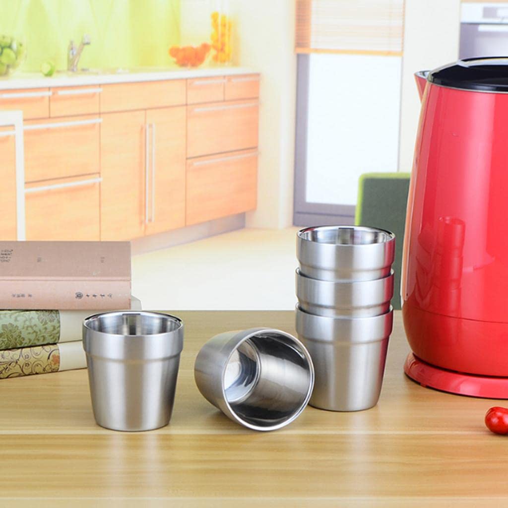 Baoblaze 6Pcs 180ml Stainless Steel Vacuum Insulated Cup