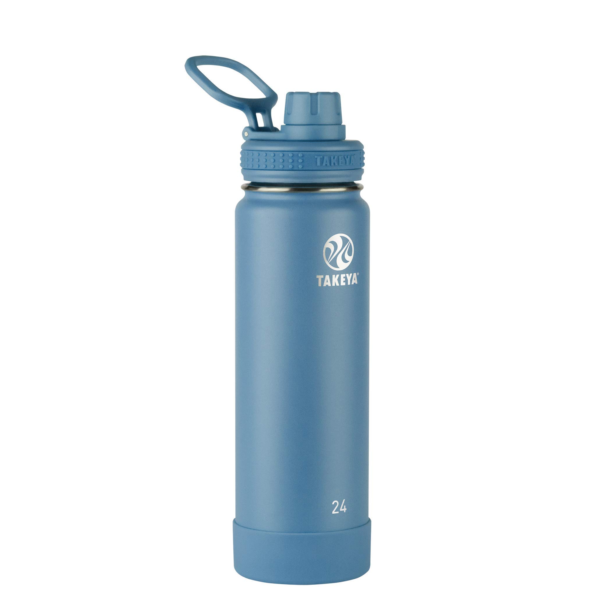 Takeya Actives Insulated Stainless Steel Water Bottles with Spout Lid, 32 Ounce and 24 Ounce