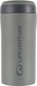 lifeventure 9530me thermal mug, insulated & leakproof travel mug, 300ml, matt grey
