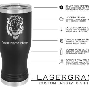 LaserGram 20oz Vacuum Insulated Pilsner Mug, Messianic Symbol, Personalized Engraving Included (Black)