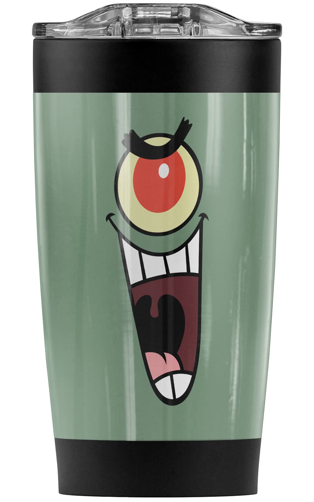 Spongebob Plankton Face Stainless Steel 20 oz Travel Tumbler, Vacuum Insulated & Double Wall with Leakproof Sliding Lid