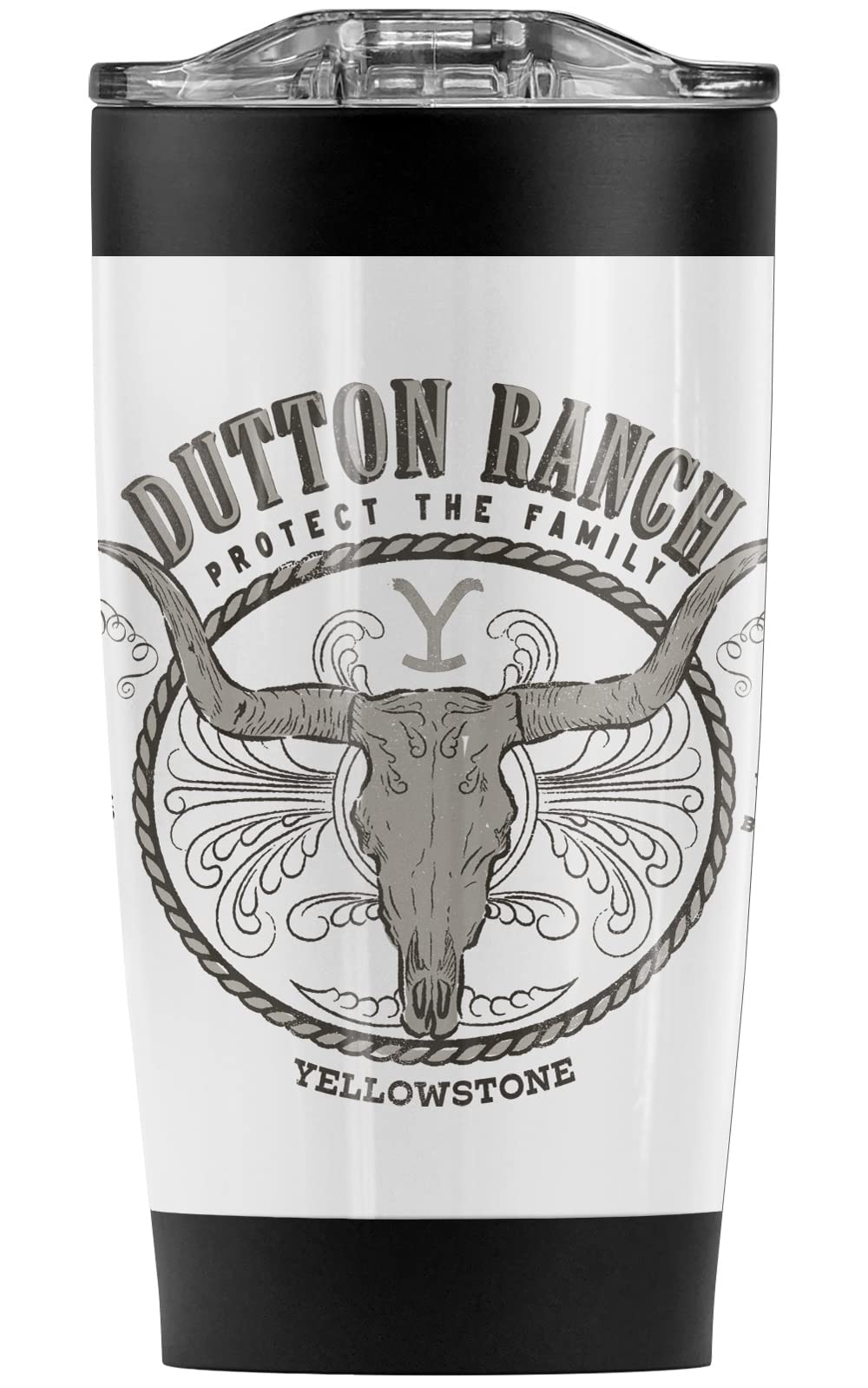 Logovision Yellowstone OFFICIAL Yellowstone Dutton Ranch Stainless Steel 20 oz Travel Tumbler, Vacuum Insulated & Double Wall with Leakproof Sliding Lid