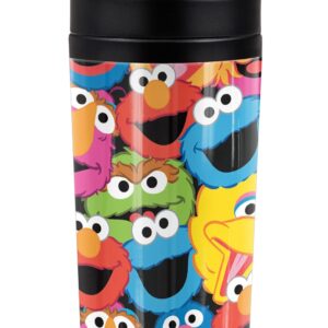 Sesame Street OFFICIAL Character Head Collage 18 oz Insulated Water Bottle, Leak Resistant, Vacuum Insulated Stainless Steel with 2-in-1 Loop Cap
