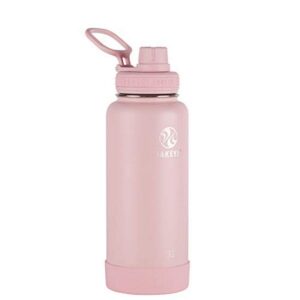 Takeya Actives Insulated Stainless Steel Water Bottle with Spout Lid, 32 Ounce, Blush & Actives Insulated Stainless Steel Water Bottle with Spout Lid, 32 oz, Arctic