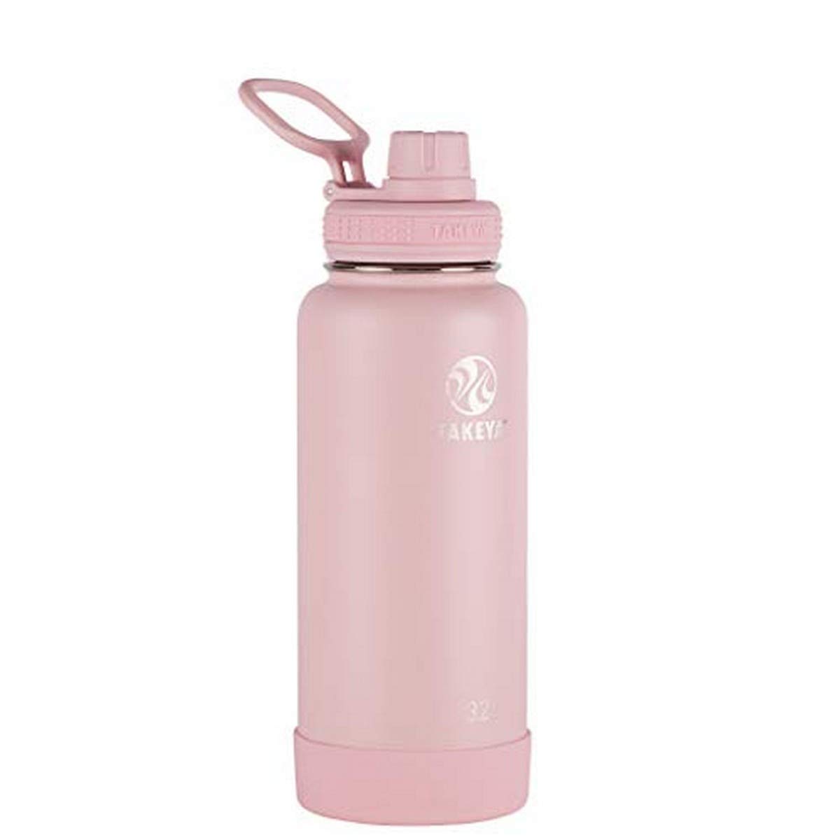 Takeya Actives Insulated Stainless Steel Water Bottle with Spout Lid, 32 Ounce, Blush & Actives Insulated Stainless Steel Water Bottle with Spout Lid, 32 oz, Arctic