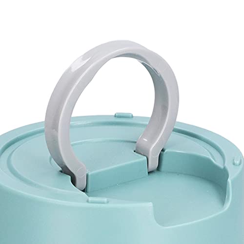 Food Container, Stainless Steel Vacuum Insulated Kids Food Jar Insulated Lunch Container Hot Cold Food with Folding Spoon Carry Handle Thermal Containers for Kids Adult School (Mint Green)