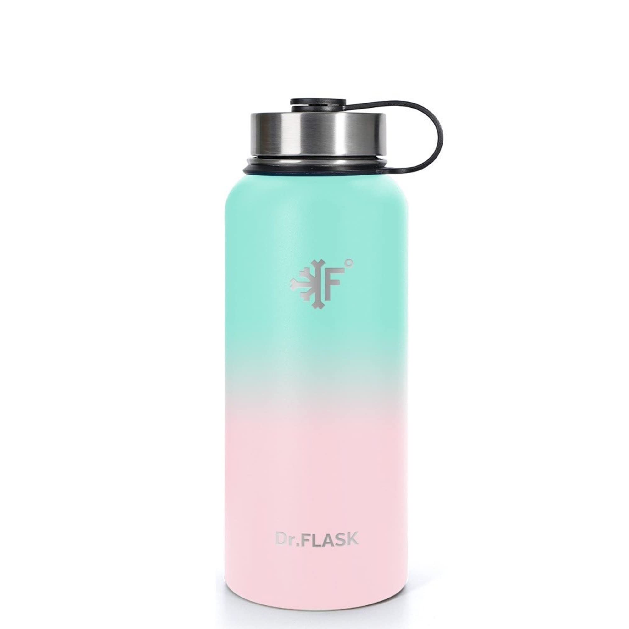 Dr.FLASK Sports Water Bottle - 32 Oz, 3 Lids (Straw Lid), Leak Proof, Vacuum Insulated Stainless Steel, Double Walled, Thermo Mug, Metal Canteen