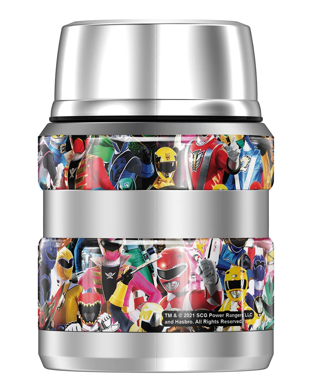 Power Rangers Crowd of Rangers THERMOS STAINLESS KING Stainless Steel Food Jar with Folding Spoon, Vacuum insulated & Double Wall, 16oz