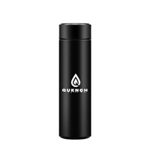 thermo led temp water bottle (black) long lasting temperature, double vacuum insulated water bottle, sport, gym, outdoor, christmas gift, bpa leak- free, keeps liquid hot or cold