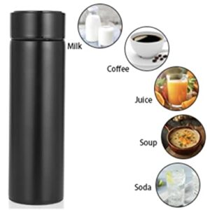 Thermo LED Temp Water bottle (Black) long lasting Temperature, Double Vacuum Insulated Water Bottle, Sport, Gym, Outdoor, Christmas gift, BPA Leak- Free, Keeps Liquid Hot or Cold