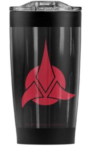 logovision star trek klingon empire symbol stainless steel tumbler 20 oz coffee travel mug/cup, vacuum insulated & double wall with leakproof sliding lid | great for hot drinks and cold beverages