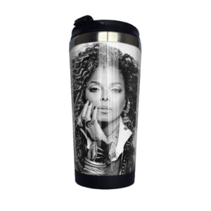 janet music jackson stainless steel airless bottle insulated travel thermos mug reusable coffee cup