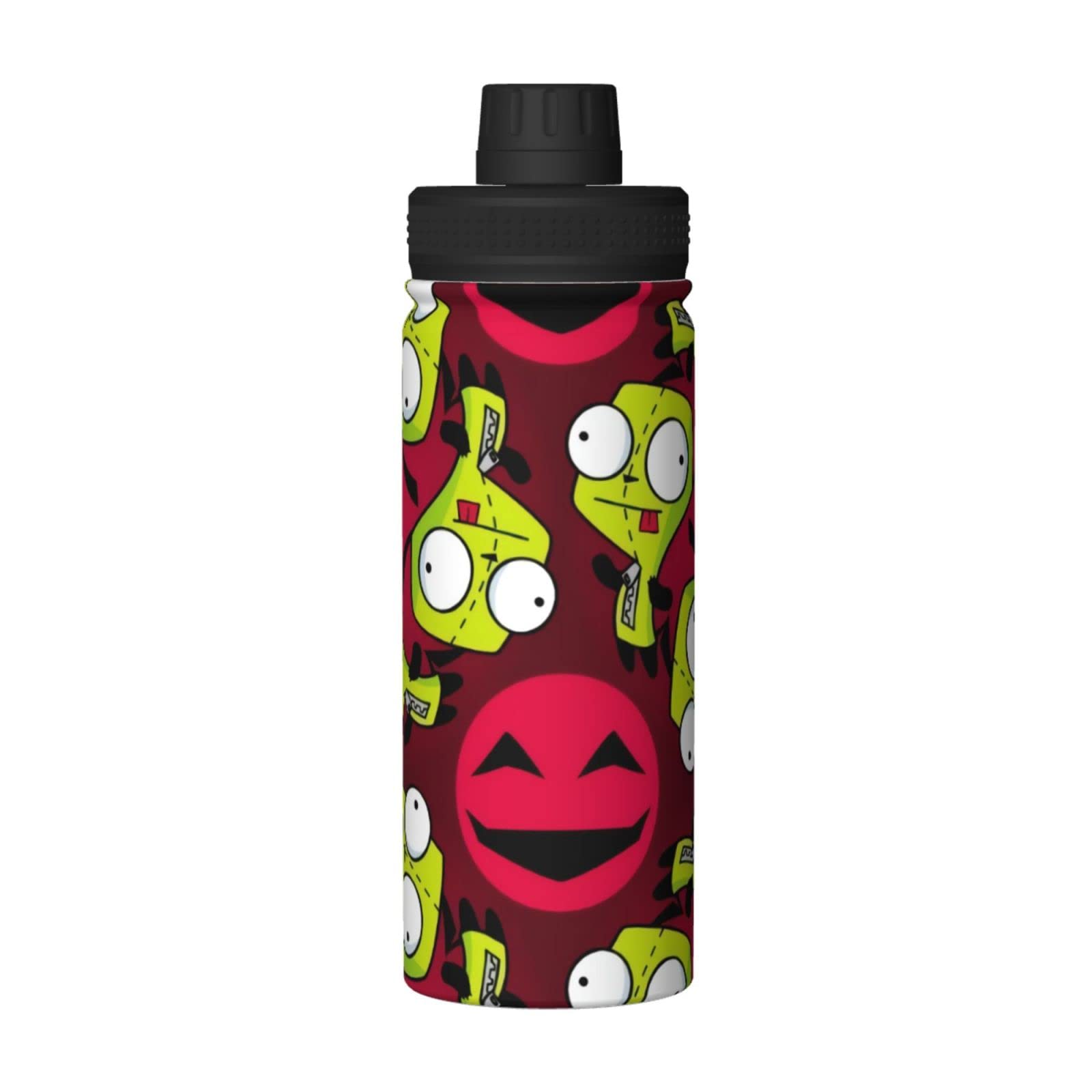 CONPELSON 18OZ Sports Insulated Water Bottle Invader Anime Zim Stainless Steel Kettle Novelty Portable Cup for Travel Gym Outdoor Sports